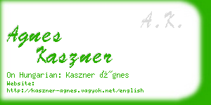 agnes kaszner business card